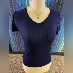💛 (5/$25) Blue Ribbed Pocket Tee